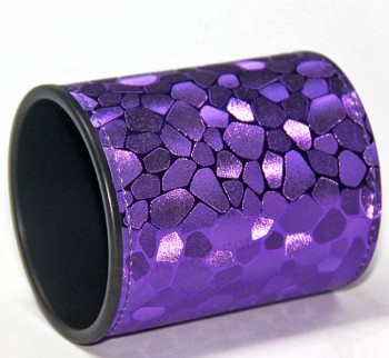 Alto personalizzato-Porta penne in pelle viola con chiusura rApida