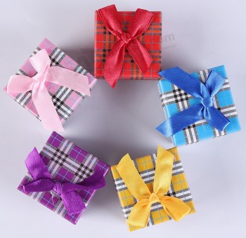 Custom high-end Tiny Square Ring Boxes with Bowknots