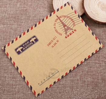 卸売カスタム高品質の茶色クラフト紙印刷パリの航空便の封筒