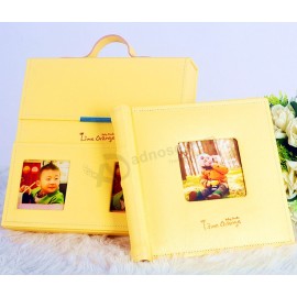 Custom high-end Leather Family Photo Album with Gift Case (PA-022) and your logo