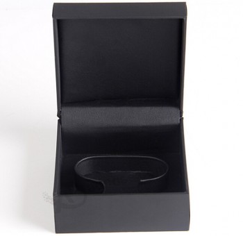 изготовленный под заказ высокий-конец черный pvc кожаный браслет упаковка коробка подарка