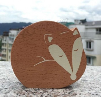 Großhandel benutzerdefinierte SiEbdruck Fuchs Holz Spieluhr