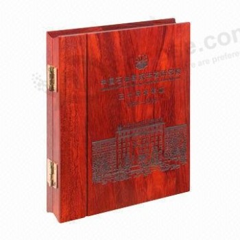 Groothandel op maat hoog-Einde a5-formaat album met laserhouwen houten covers