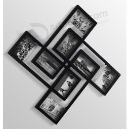 Wholesale custom high-end Black Free Combined Wooden Wall Photo Frames with your logo