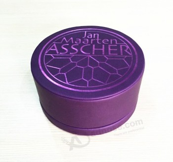 卸売カスタムエンボス加工の紫色の革の手首-時計ボックス
