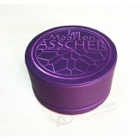 Wholesale custom Embossed Violet Leather Wrist-Watch Box