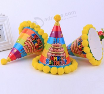 Wholesale custom high quality Cone-Shape Paper Ball Cap with Ornament