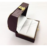Wholesale custom Arched Leather Ring Box with Hasp