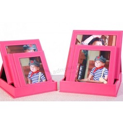 Wholesale custom high-end Pink Leather Cover Children Soso Album with Box Set