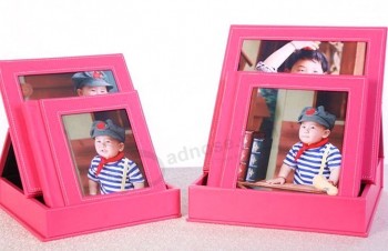 Wholesale custom high-end Pink Leather Cover Children Soso Album with Box Set