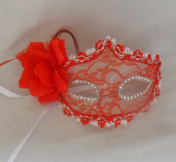 Großhandelsgewohnheit hohe Qualität rote sexy Damentänzer-Party-LAceing-Masken