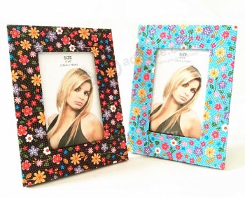 Wholesale custom high-end Flower Patterned Leather Picture Frames