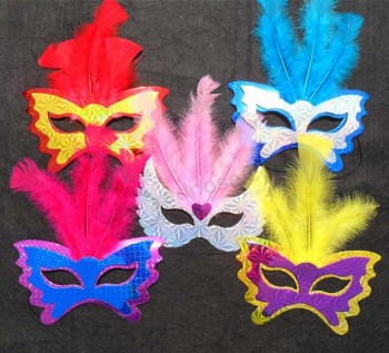 Groothandel cuStom hoge kwaliteit vakantie Vaderrty veren maskers