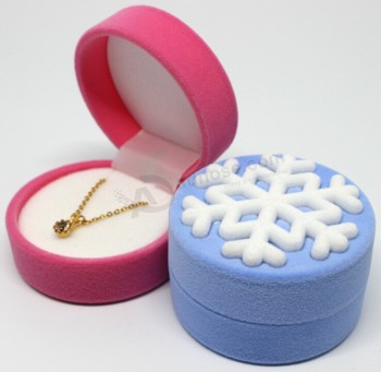  Groothandel aangeVaderSte gevlokt sneeuwvlok plaStic ring geschenkdozen