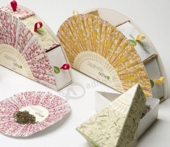  卸売カスタムファッションファン-形の茶の包装ギフトボックス