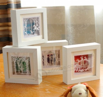 Wholesale custom high-end Square White Solid Wood Photo Frames