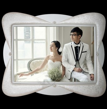 Großhandel benutzerdefinierte hoch-Ende Luxus großen Leder Hochzeit Bilderrahmen