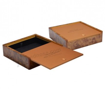  Boîte cAnnonceeau en bois personnalisé en gros mat peinture dorée