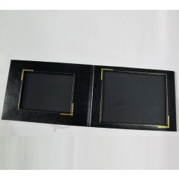 Livre d'album photo en cuir noir doux pour la coutume avec votre logo