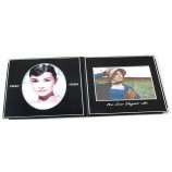 Matt Black Leather Memorial Album for custom with your logo