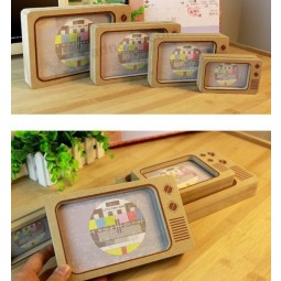 Rétro tv forme mdf porte-photo pour cuStom avec votre logo