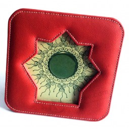 Wholesale custom high-end New Red Lichee Pattern Leather Display Frame