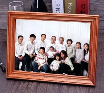 Commercio all'ingrosso di alta personalizzato-Fine grande cornice per foto famiglia felice in legno naturale