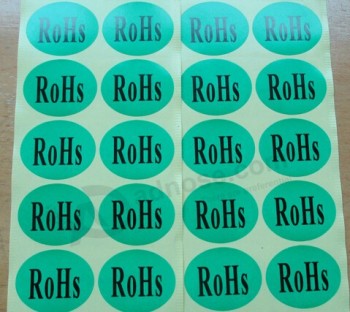 Oval RoHS Certification Labeling Stickers for custom with your logo