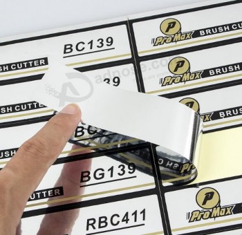Glossy Silver Foil Printed Vinyl Stickers for custom with your logo