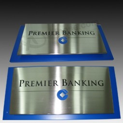 Bank verticale geborSteld roeStvrij Staal silkscreen plaques