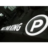 3D led front.-VerLichte borden met geschilderde roeStvrijStalen brievenbus en 20 mm dik Acrylfront-Paneel voor aigle