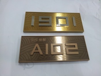 拉丝黄铜面板识别室号码建筑标志