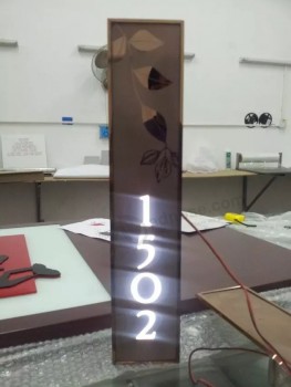 酒店房间门牌照明led灯标志不锈钢蚀刻牌匾