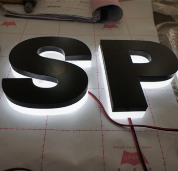 Acrylic Steel Metal Fabricated Backlit Halolit Reverse Channel Letters