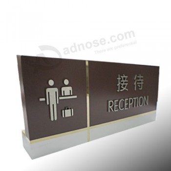 실내 사용자 지정 철강 금속 그림 호텔 리셉션 기호 스탠드