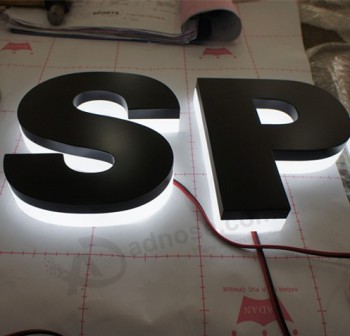 пользовательские подсвеченные акриловые светодиодные подсветкой галогеновый обратный черный светодиодный подсвеченные буквы знак