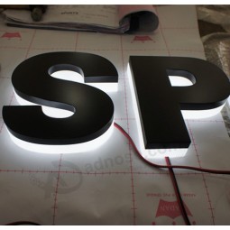 Op maat verLichte Acryl led TerugLit Halo.Lit omgekeerde zwarte led verLichte letters teken