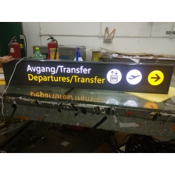 Airport Train Station Metro Indoor Aluminum Frame Acrylic LED Guide Directory Sign