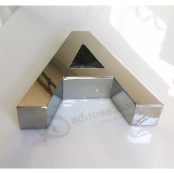 Letra de canal fabricDe Anúncios.a reversa poLida arquitectónica de aço inoxidável