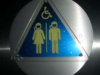 SinaLização direcional de toalete de Metal. cuStomerized levou sinais de porta