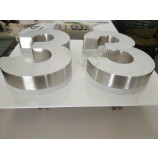 Vertical Brushed Stainless Steel Acrylic House Number Sign