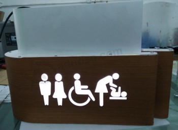 トイレの洗面所のトイレアクリル照明のディレクトリガイドのサイン