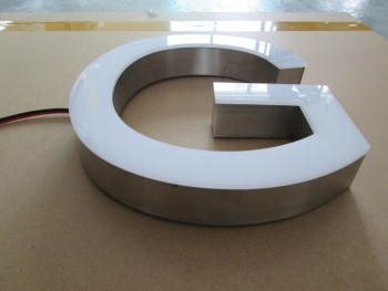 Fabricated Brass Titanium Acrylic Frontlit 3D Dimensional LED Channel Letter