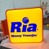 Winkel bedrijf dubbele kanten Acryl display reclame led Lichtbak
