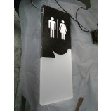 Moi-même-Panneaux de porte de toilette AcryLique Annoncehésif/Plaques de porte de salle de lavage avec la lumière menée