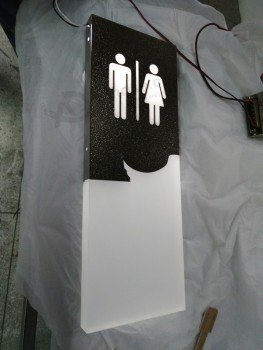 Self-Adhesive Acrylic Toilet Door Signs/Washing Room Door Plates with LED Light