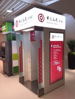 Oudoor Bank Automatic Self-Service ATM Booth with LED Light Box