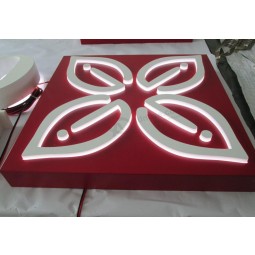 Customed Stailess Steel Paint LED Acrylic Square Advertising Light Box