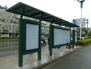 Modern Metal Painted Bus Stop Shelter Canopy Booth Kiosk