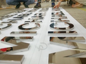PoLierte Spiegel aus massivem Metalll EdelStahl BuchStaben benutzerdefinierte
